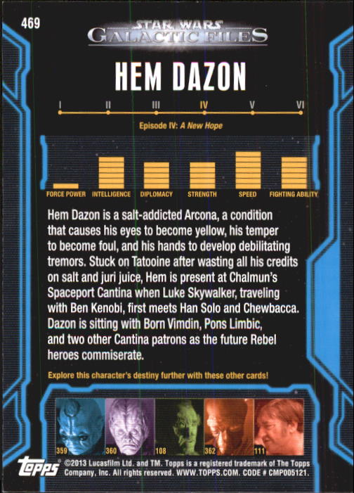 2013 Topps Star Wars Galactic Files 2 Trading Cards Card Pick (Base) - Bild 93 von 319