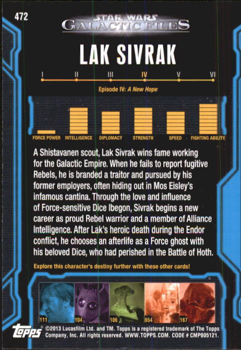 2013 Topps Star Wars Galactic Files 2 Trading Cards Card Pick (Base) - Bild 99 von 319