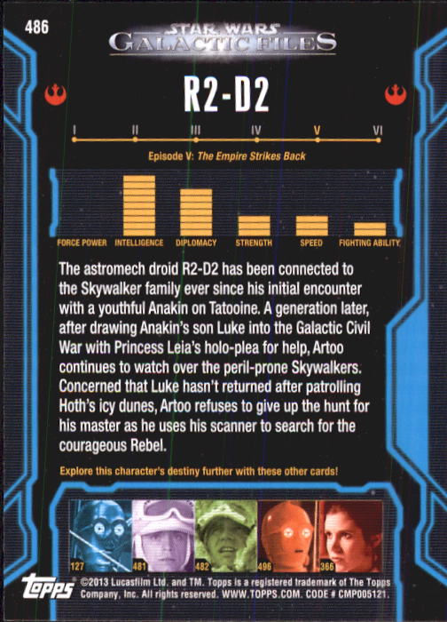 2013 Topps Star Wars Galactic Files 2 Trading Cards Card Pick (Base) - Bild 125 von 319