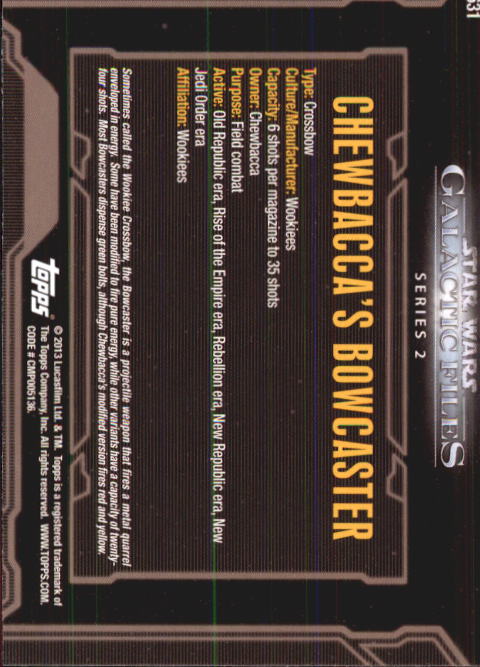 2013 Topps Star Wars Galactic Files 2 Trading Cards Card Pick (Base) - Bild 225 von 319