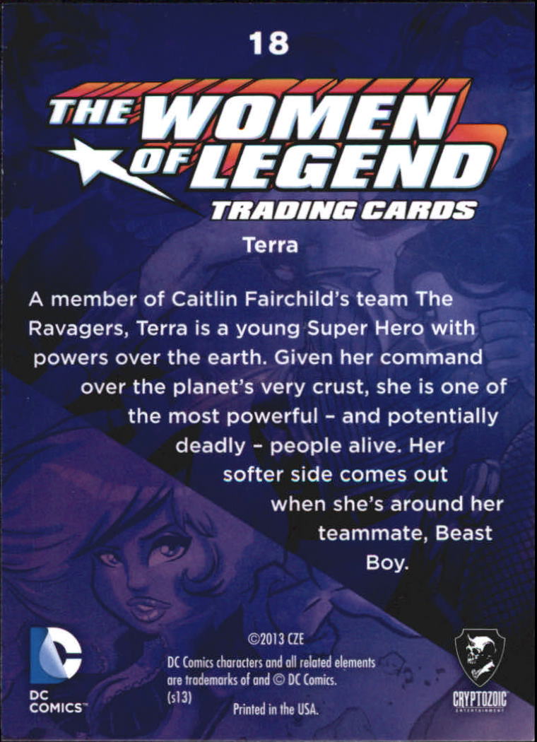 2013 Cryptozoic DC Comics Women of Legend #18 Terra back image