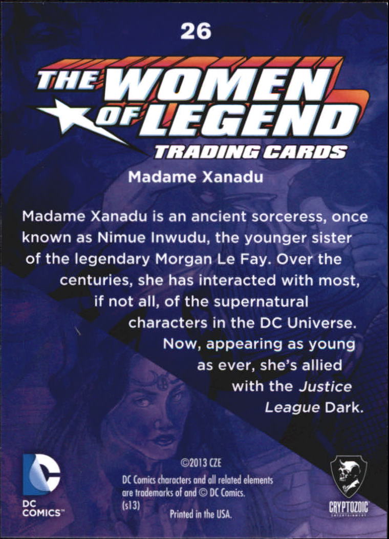 2013 Cryptozoic DC Comics Women of Legend #26 Madama Xanadu back image