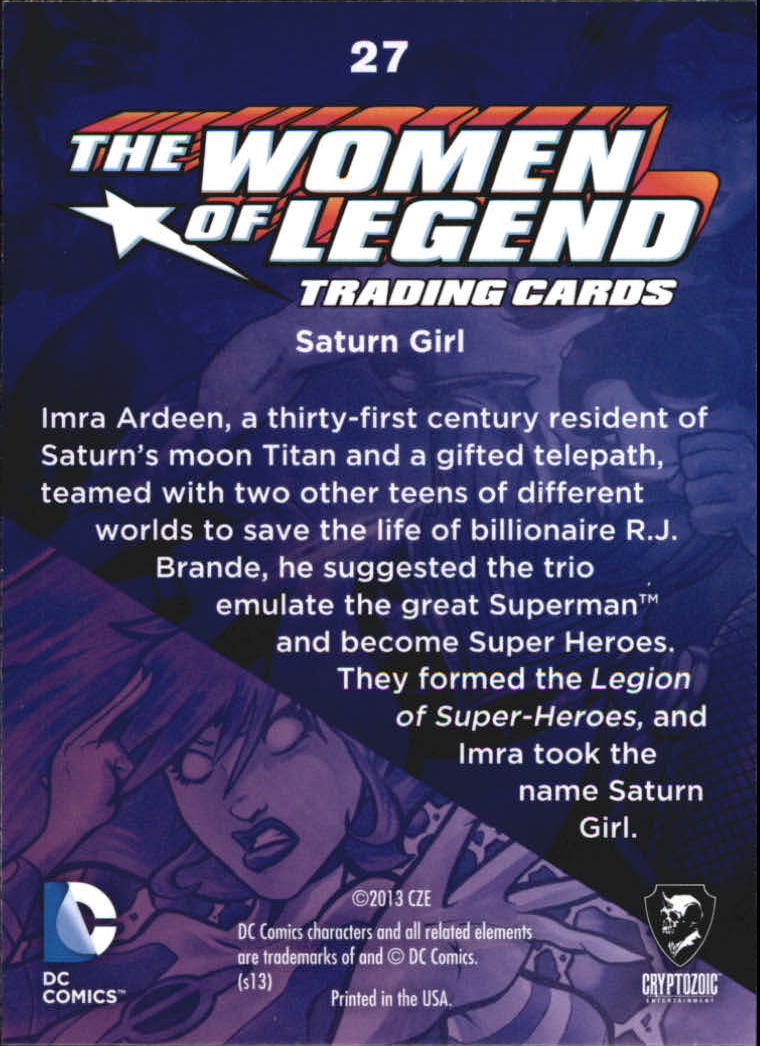 2013 Cryptozoic DC Comics Women of Legend #27 Saturn Girl back image