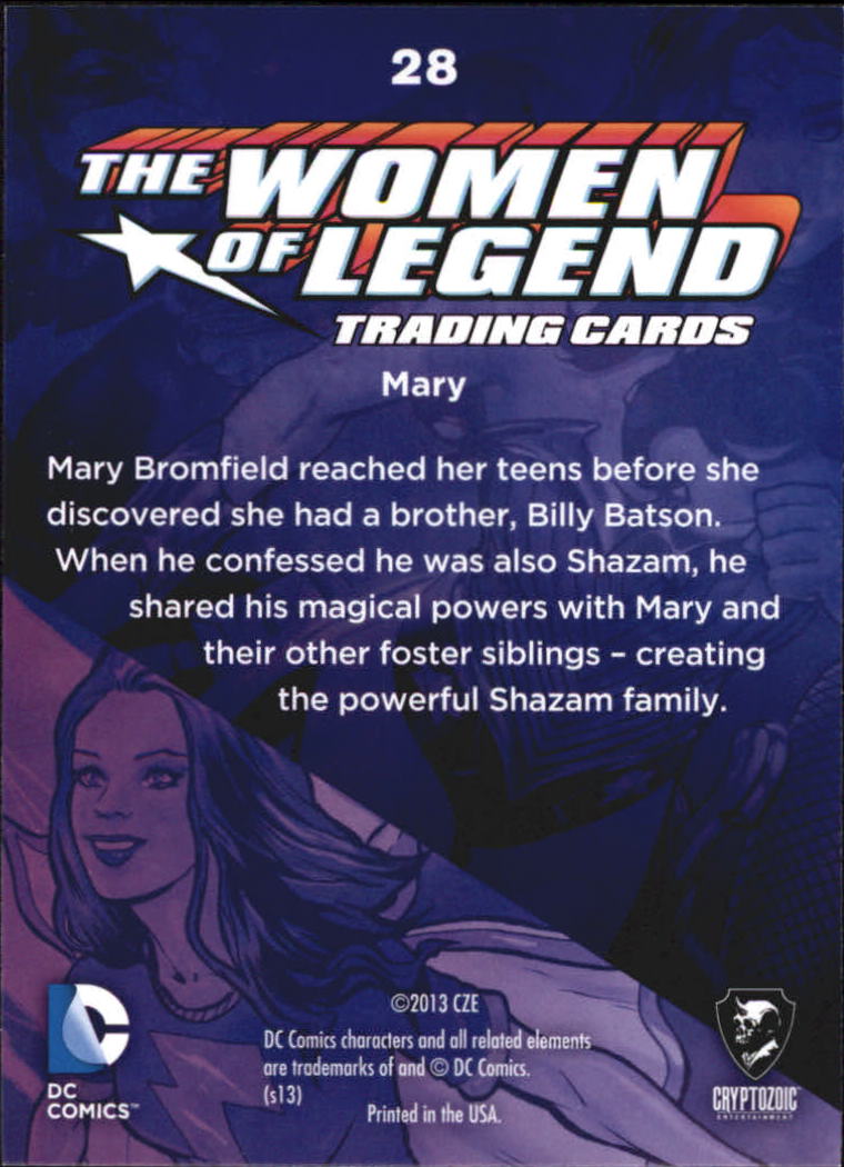 2013 Cryptozoic DC Comics Women of Legend #28 Mary back image