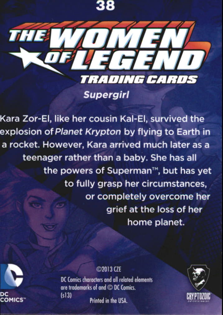 2013 Cryptozoic DC Comics Women of Legend #38 Supergirl back image