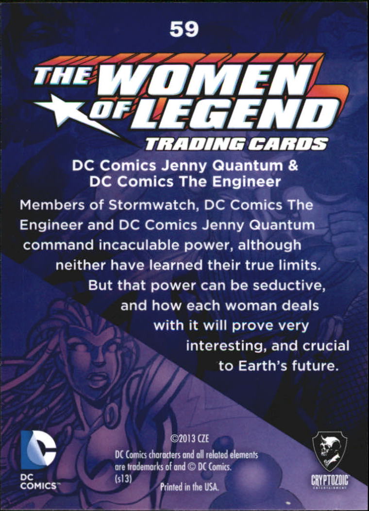 2013 Cryptozoic DC Comics Women of Legend #59 Jenny Quantum/The Engineer back image
