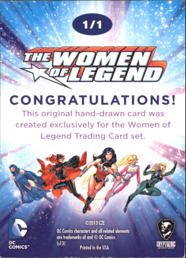 2013 Cryptozoic DC Comics Women of Legend Sketches #40 Jake Sumbing back image