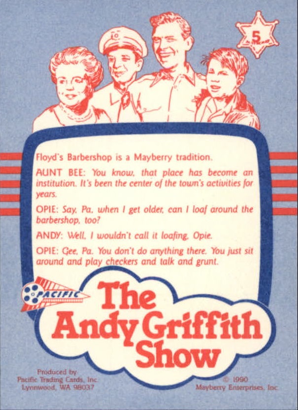 Andy Griffith Show Series One (1990 Pacific) "Main Set" Cards #1 to #110 - Picture 9 of 217