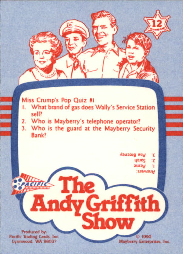 Andy Griffith Show Series One (1990 Pacific) "Main Set" Cards #1 to #110 - Picture 23 of 217