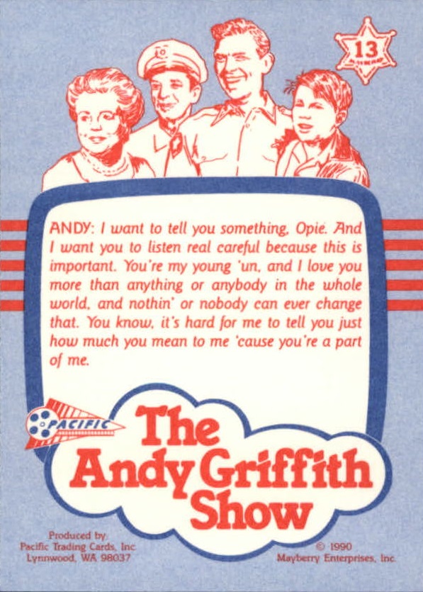 1990-91 Pacific Andy Griffith Show Complete Series #13 Great Casting back image