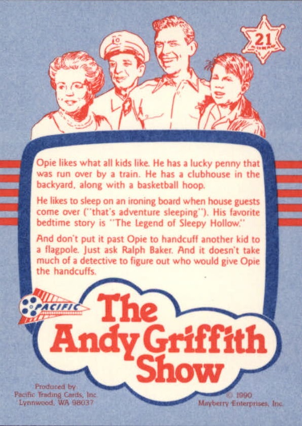 Andy Griffith Show Series One (1990 Pacific) "Main Set" Cards #1 to #110 - Picture 41 of 217