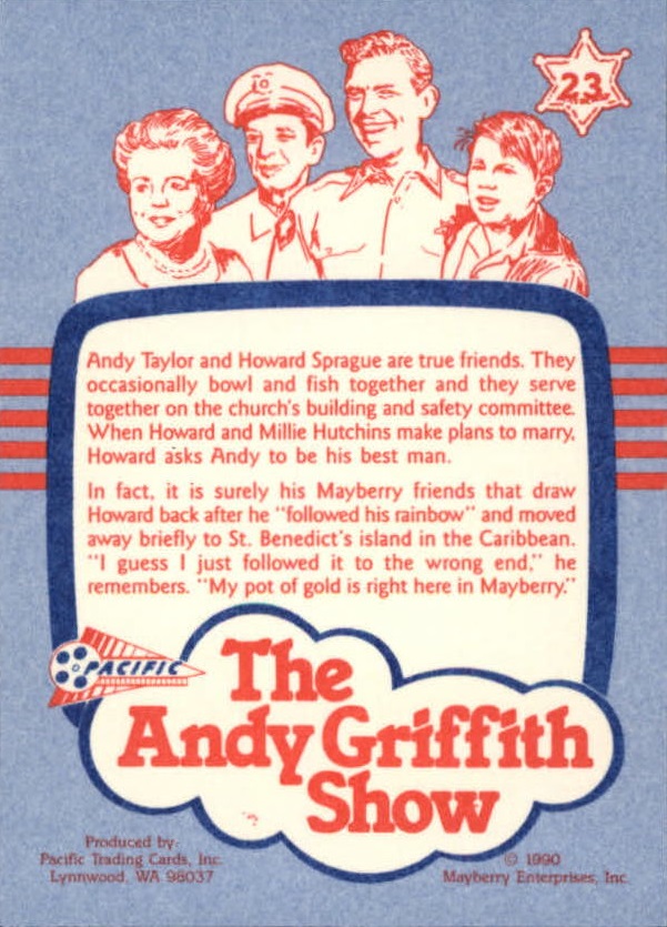 Andy Griffith Show Series One (1990 Pacific) "Main Set" Cards #1 to #110 - Picture 45 of 217
