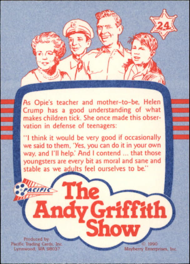 Andy Griffith Show Series One (1990 Pacific) "Main Set" Cards #1 to #110 - Picture 47 of 217