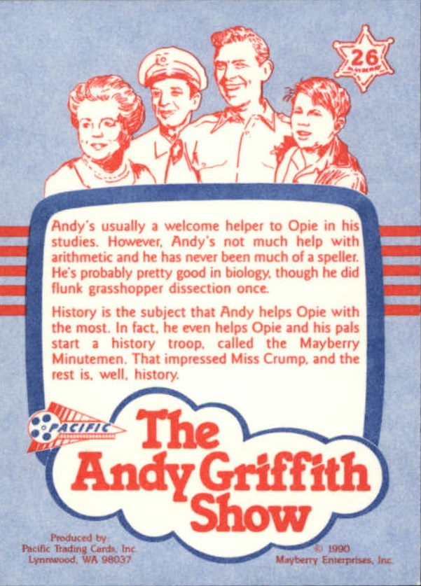 Andy Griffith Show Series One (1990 Pacific) "Main Set" Cards #1 to #110 - Picture 51 of 217