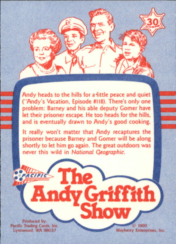 Andy Griffith Show Series One (1990 Pacific) "Main Set" Cards #1 to #110 - Picture 59 of 217