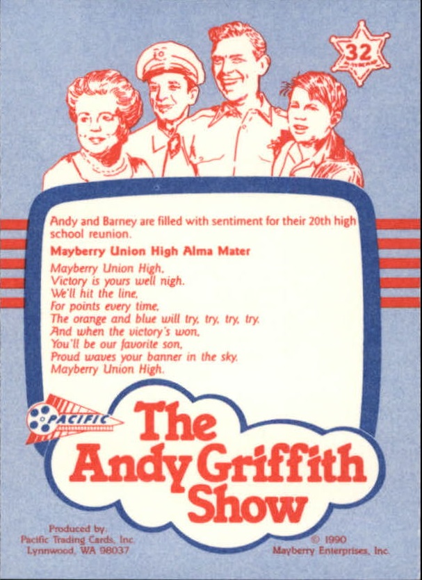 Andy Griffith Show Series One (1990 Pacific) "Main Set" Cards #1 to #110 - Picture 63 of 217