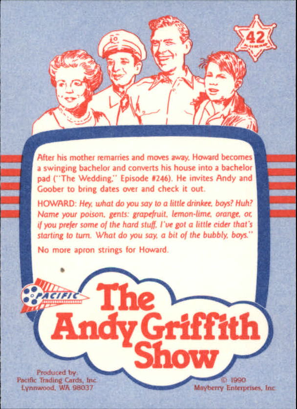 1990-91 Pacific Andy Griffith Show Complete Series #42 Party Animal back image