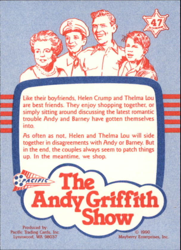 1990-91 Pacific Andy Griffith Show Complete Series #47 Out Shopping back image