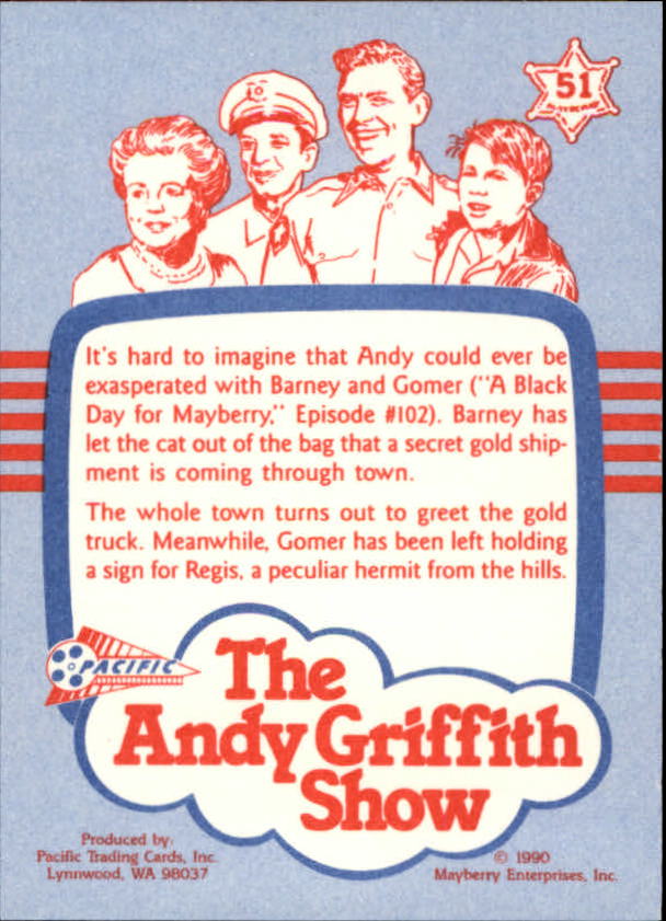 Andy Griffith Show Series One (1990 Pacific) "Main Set" Cards #1 to #110 - Picture 101 of 217