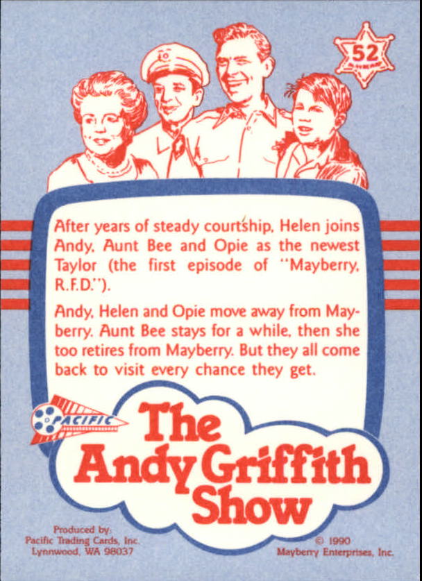 Andy Griffith Show Series One (1990 Pacific) "Main Set" Cards #1 to #110 - Picture 103 of 217
