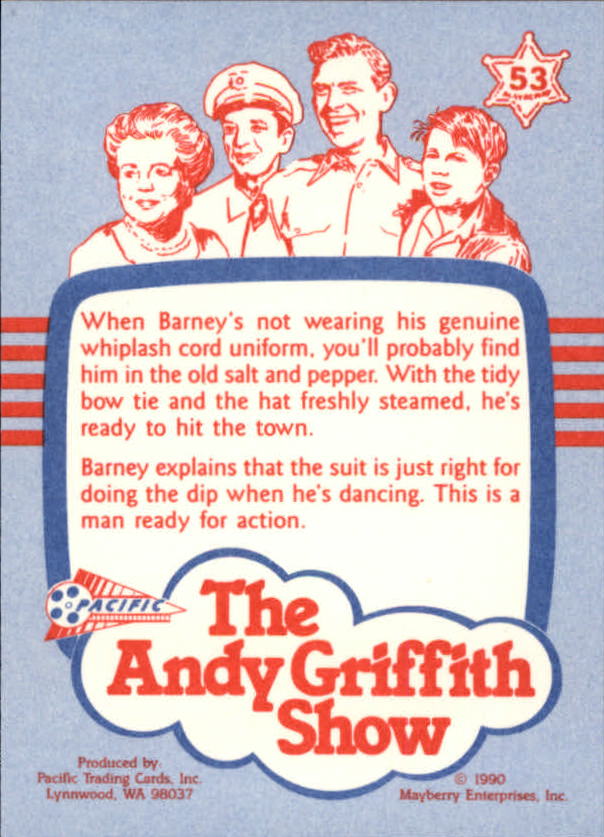 Andy Griffith Show Series One (1990 Pacific) "Main Set" Cards #1 to #110 - Picture 105 of 217