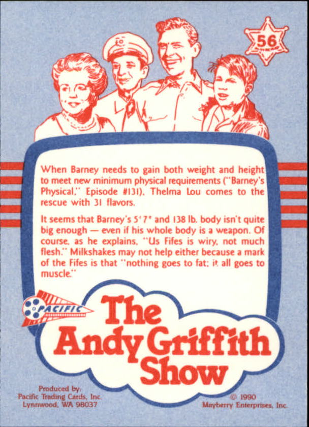 Andy Griffith Show Series One (1990 Pacific) "Main Set" Cards #1 to #110 - Picture 111 of 217