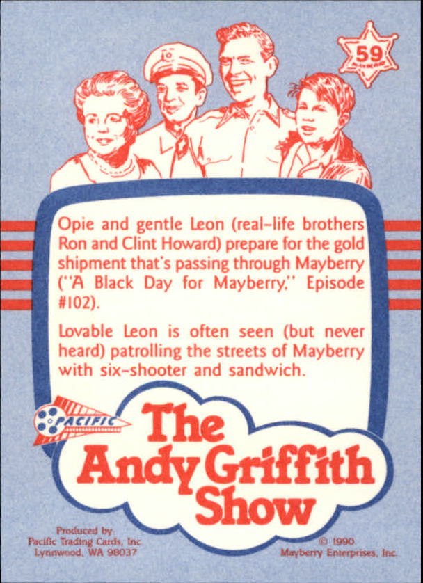 Andy Griffith Show Series One (1990 Pacific) "Main Set" Cards #1 to #110 - Picture 117 of 217