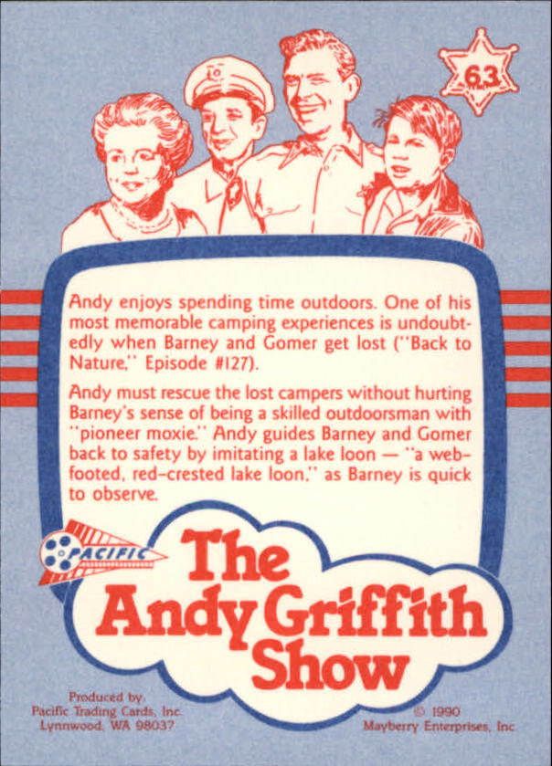 Andy Griffith Show Series One (1990 Pacific) "Main Set" Cards #1 to #110 - Picture 123 of 217