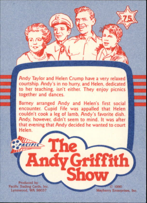 Andy Griffith Show Series One (1990 Pacific) "Main Set" Cards #1 to #110 - Picture 147 of 217