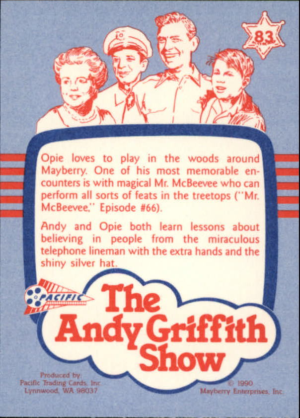 1990-91 Pacific Andy Griffith Show Complete Series #83 A Kid'll Eat Ivy back image