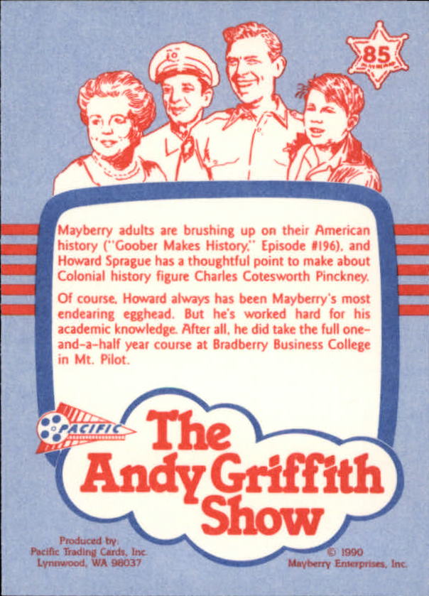 Andy Griffith Show Series One (1990 Pacific) "Main Set" Cards #1 to #110 - Picture 167 of 217