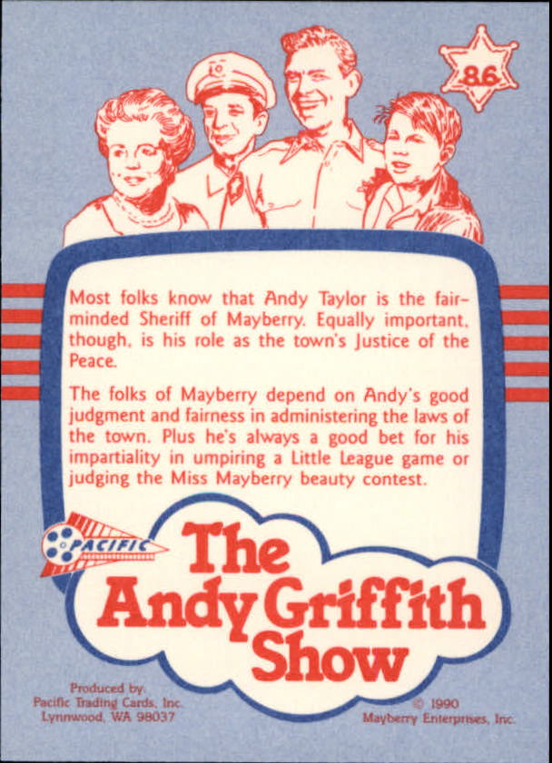 Andy Griffith Show Series One (1990 Pacific) "Main Set" Cards #1 to #110 - Picture 169 of 217