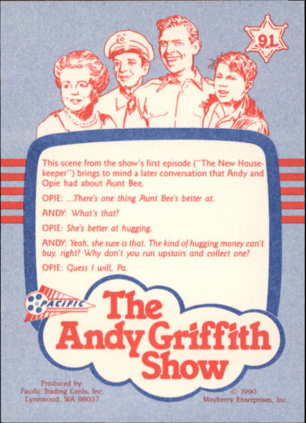1990-91 Pacific Andy Griffith Show Complete Series #91 The New Housekeeper back image