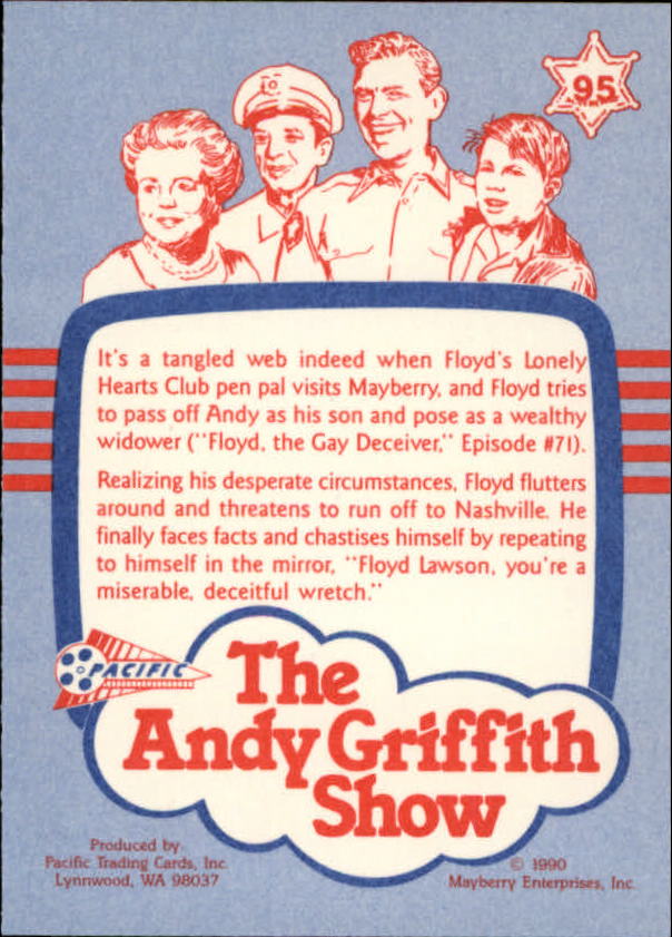Andy Griffith Show Series One (1990 Pacific) "Main Set" Cards #1 to #110 - Picture 187 of 217
