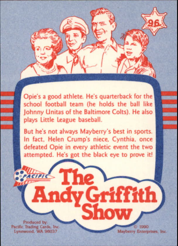 Andy Griffith Show Series One (1990 Pacific) "Main Set" Cards #1 to #110 - Picture 189 of 217