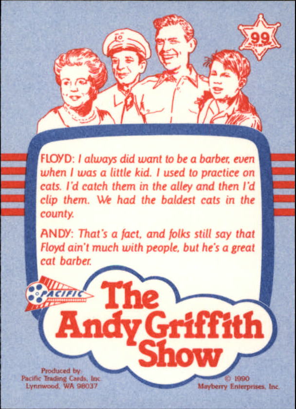 Andy Griffith Show Series One (1990 Pacific) "Main Set" Cards #1 to #110 - Picture 195 of 217