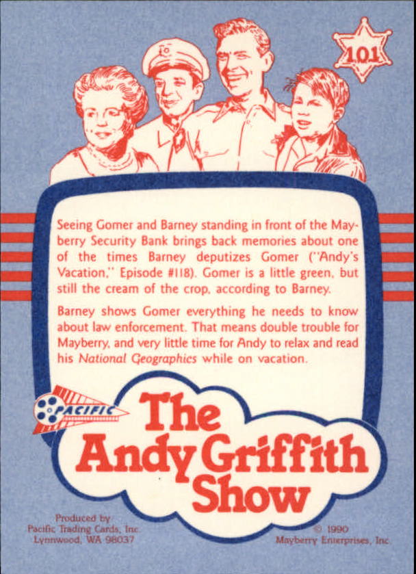Andy Griffith Show Series One (1990 Pacific) "Main Set" Cards #1 to #110 - Picture 199 of 217