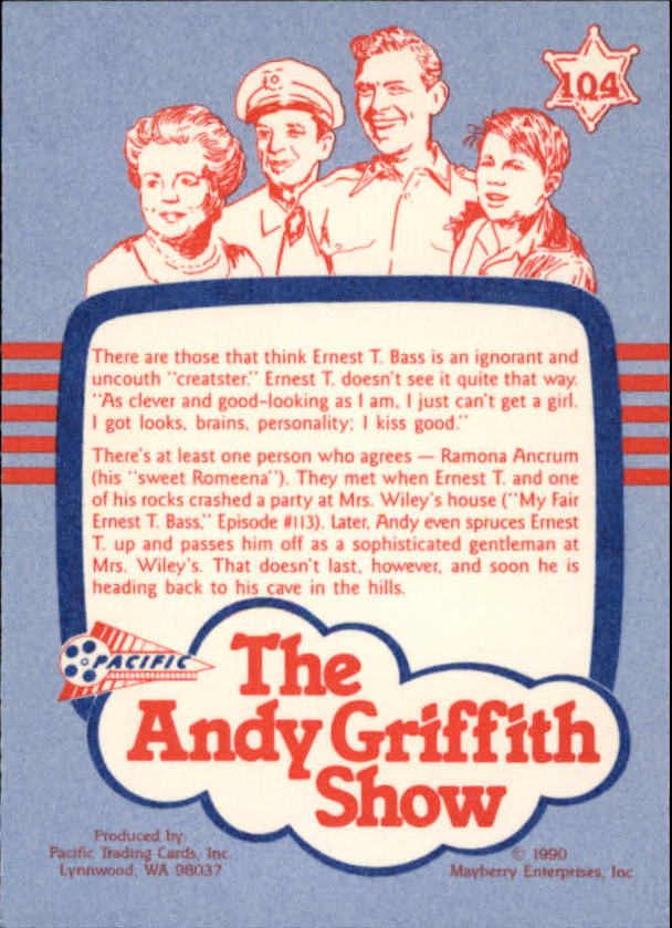 Andy Griffith Show Series One (1990 Pacific) "Main Set" Cards #1 to #110 - Picture 205 of 217
