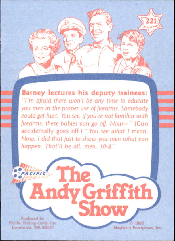 Andy Griffith Show Series Three (1991 Pacific) "Main Set" Cards #221 to #330