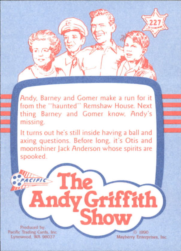 Andy Griffith Show Series Three (1991 Pacific) "Main Set" Cards #221 to #330