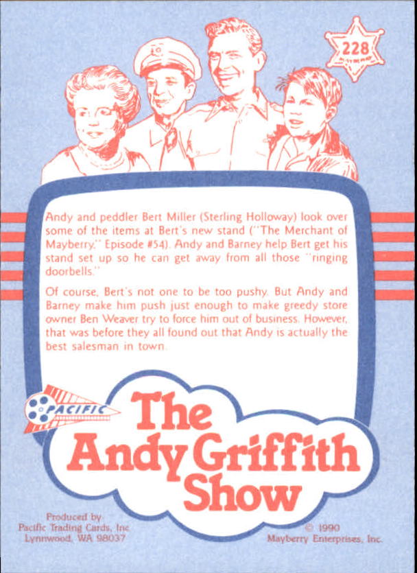 Andy Griffith Show Series Three (1991 Pacific) "Main Set" Cards #221 to #330