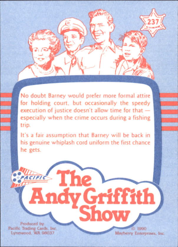 Andy Griffith Show Series Three (1991 Pacific) "Main Set" Cards #221 to #330