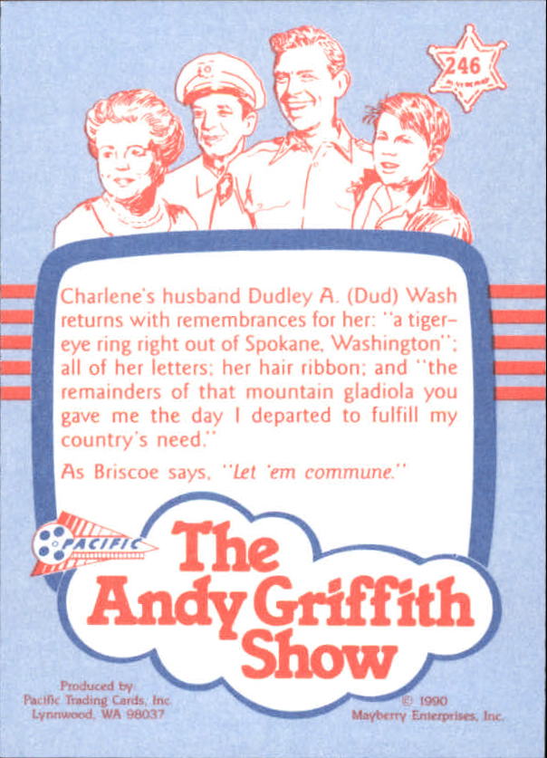 Andy Griffith Show Series Three (1991 Pacific) "Main Set" Cards #221 to #330