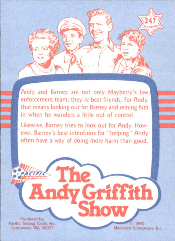 Andy Griffith Show Series Three (1991 Pacific) "Main Set" Cards #221 to #330