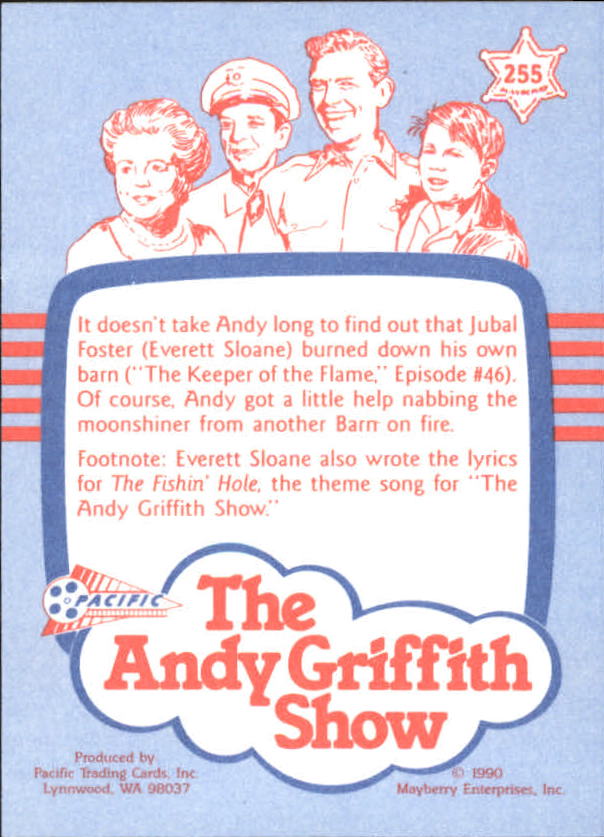 Andy Griffith Show Series Three (1991 Pacific) "Main Set" Cards #221 to #330