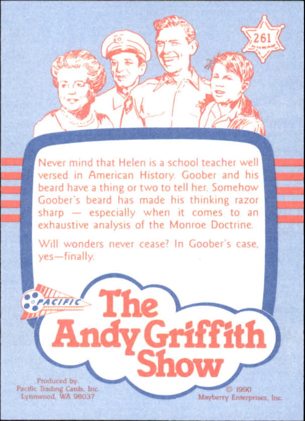 Andy Griffith Show Series Three (1991 Pacific) "Main Set" Cards #221 to #330