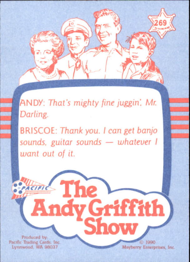 Andy Griffith Show Series Three (1991 Pacific) "Main Set" Cards #221 to #330