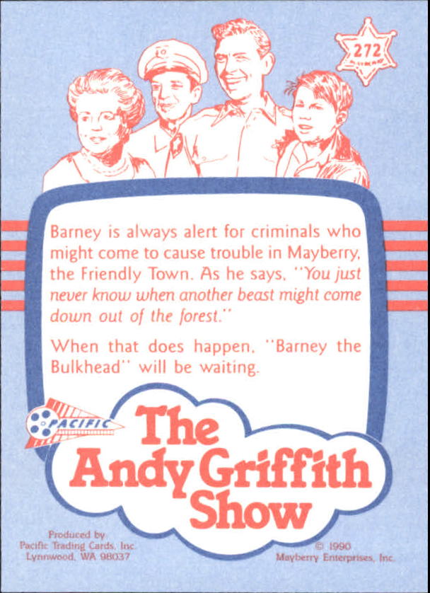 Andy Griffith Show Series Three (1991 Pacific) "Main Set" Cards #221 to #330