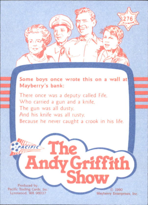 Andy Griffith Show Series Three (1991 Pacific) "Main Set" Cards #221 to #330