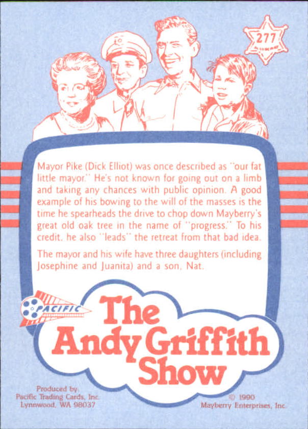 Andy Griffith Show Series Three (1991 Pacific) "Main Set" Cards #221 to #330